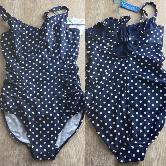 Panache Anya Spot One-Piece Underwire Swimsuit (SW1010)- Navy/Ivory - Size 34 - Picture 5 of 7